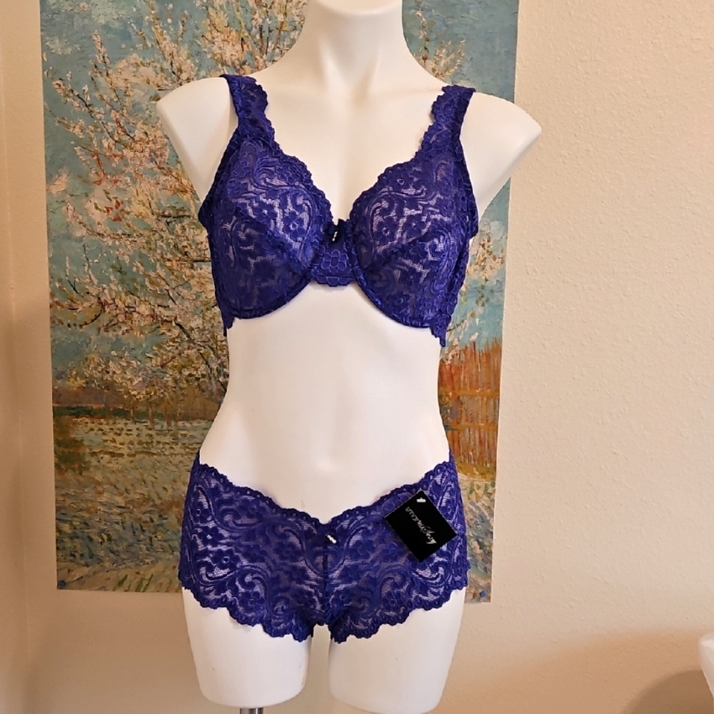 38C Purple Lace Lingerie Set - Smart & Sexy